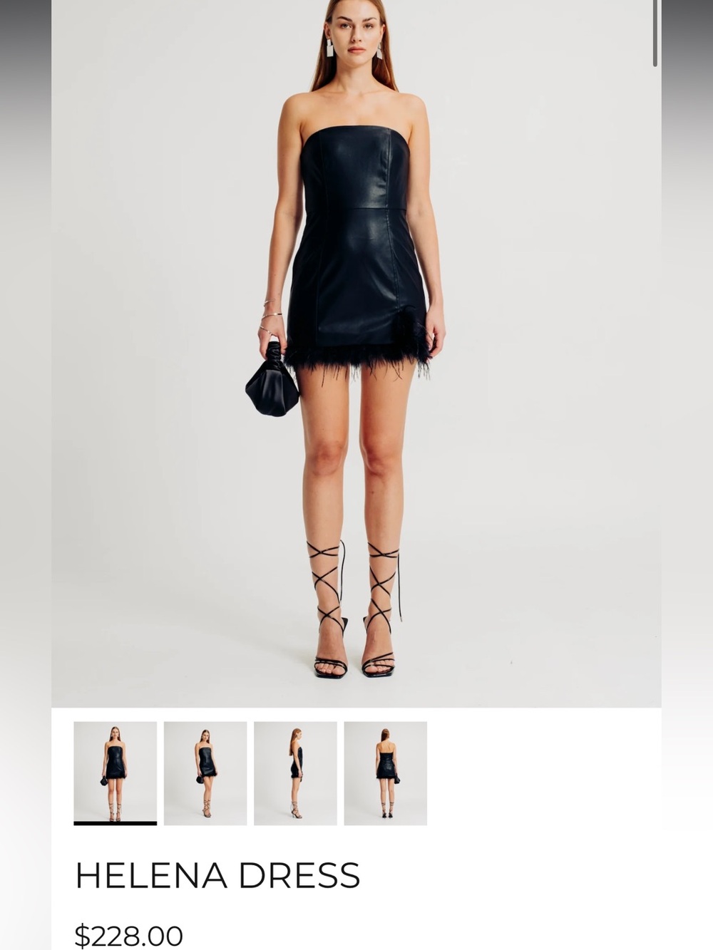 Ronny Kobo Helena Strapless Black Mini Dress NWT